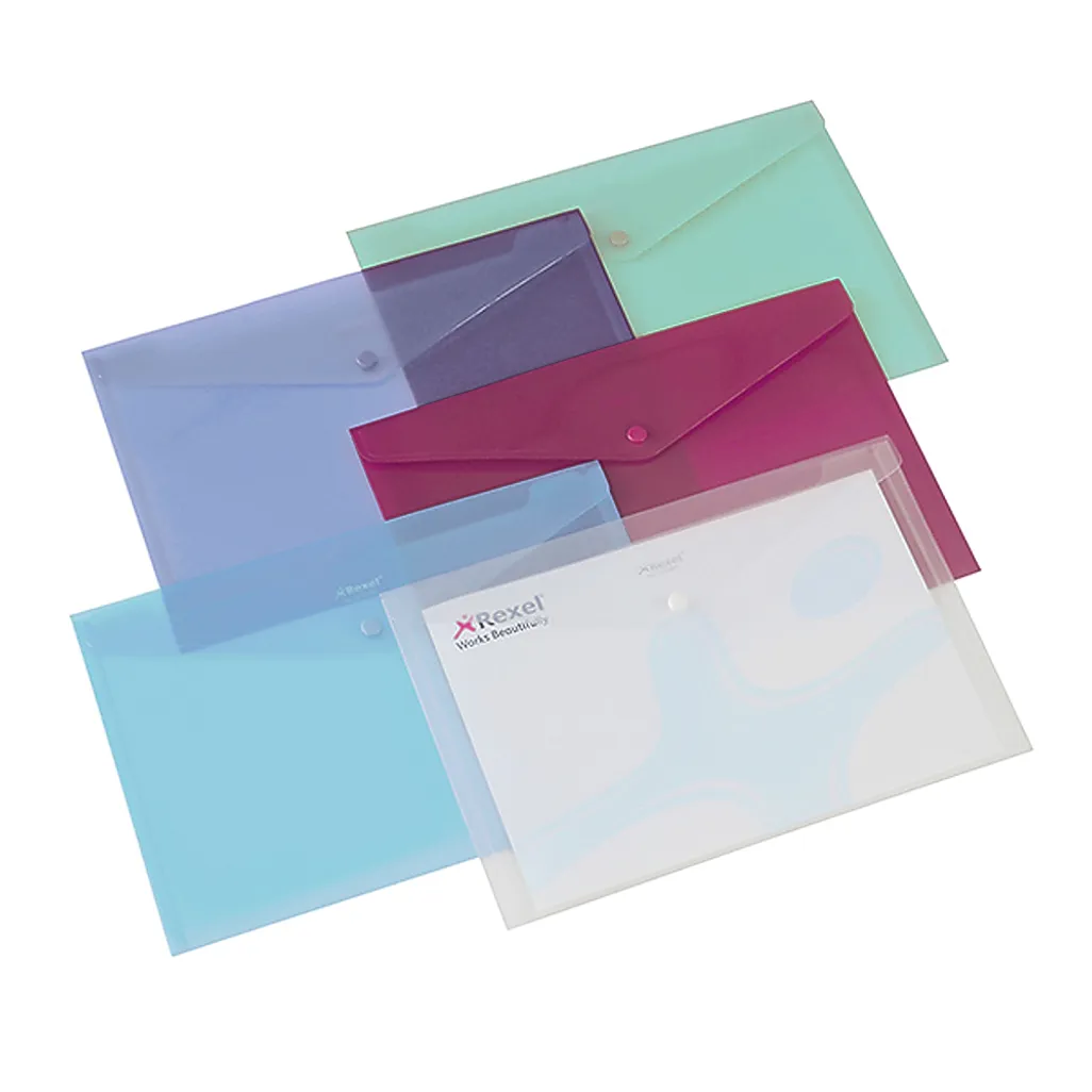 active carry folders - a4 - assorted - 6 pack