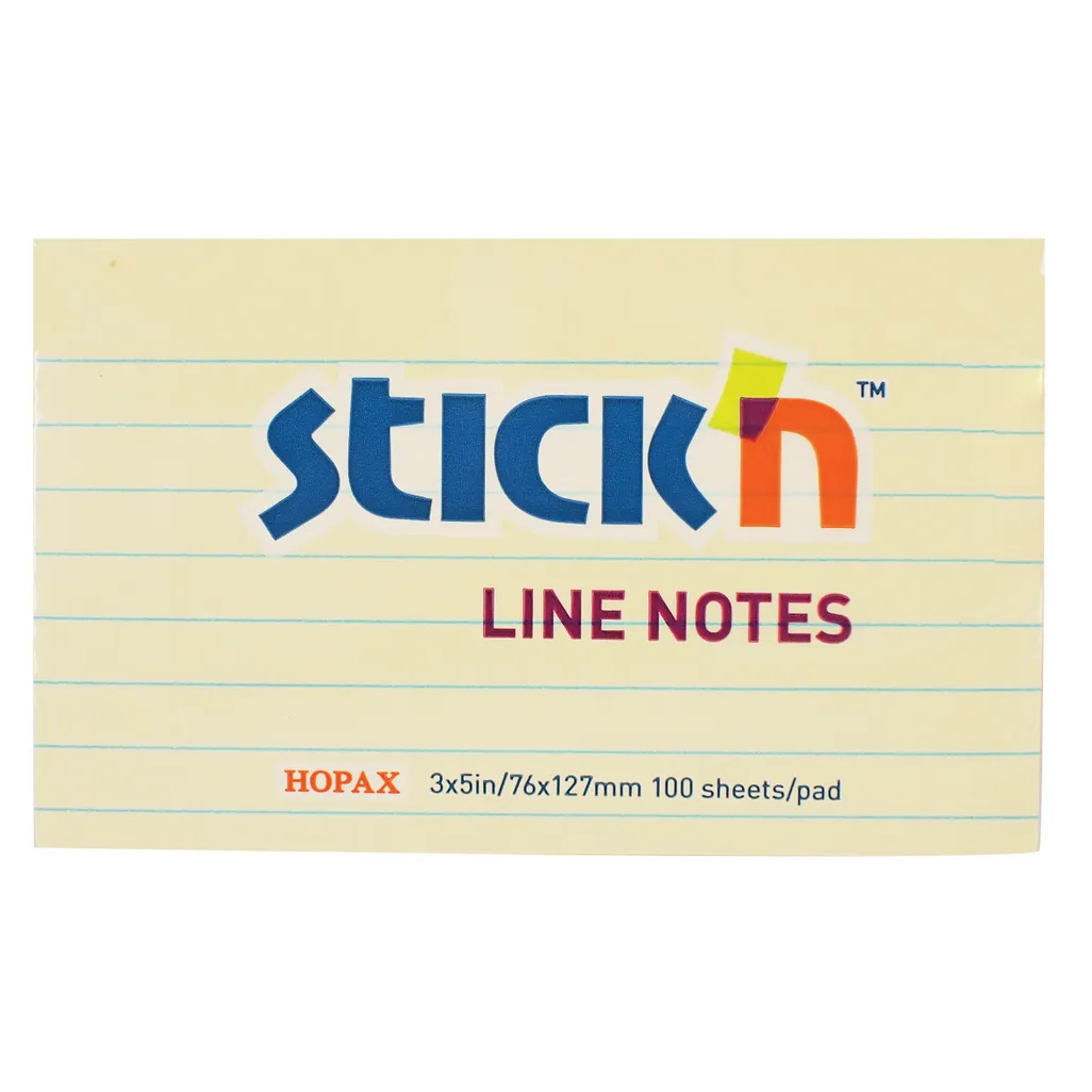 lined note pads - 76mm x 127mm - yellow