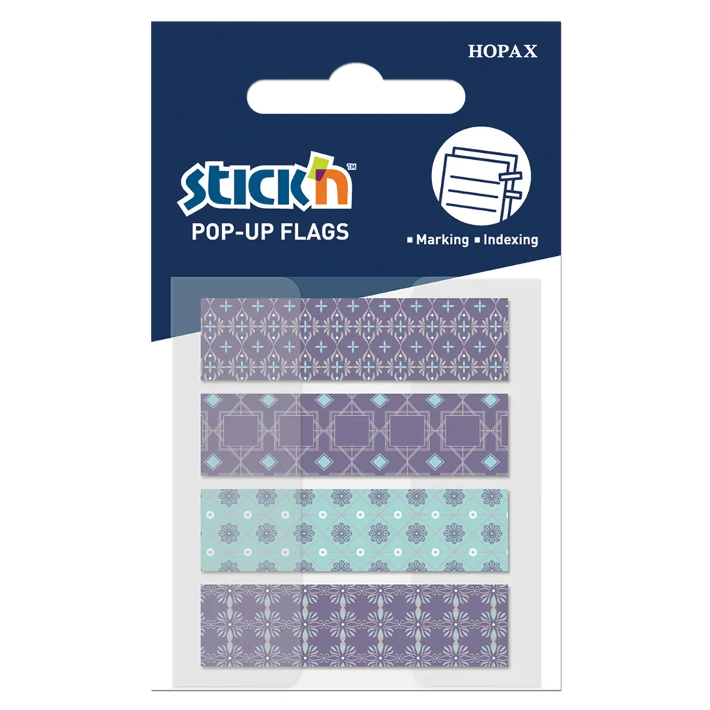 pop up flags - 45 x 12mm 20 flags - navy - 4 pack