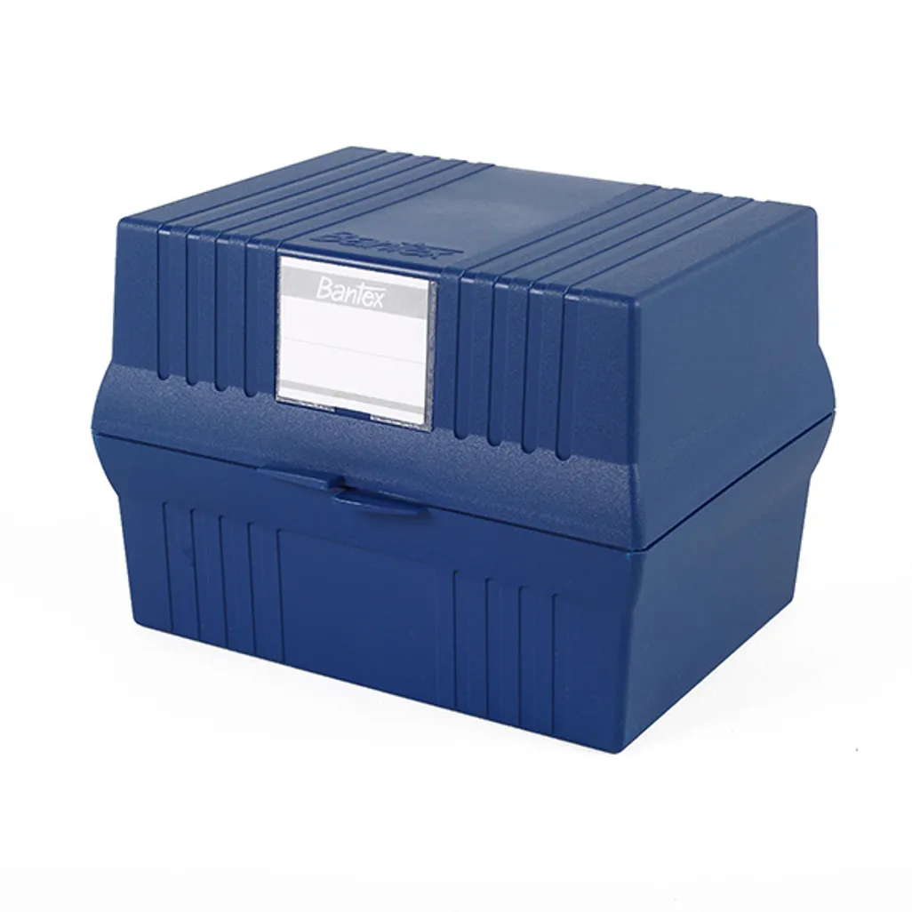 card file box & indices - a6 box - blue