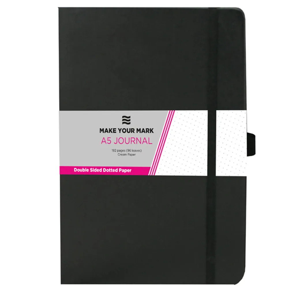 notebooks/journals - a5 192 page dotted - black