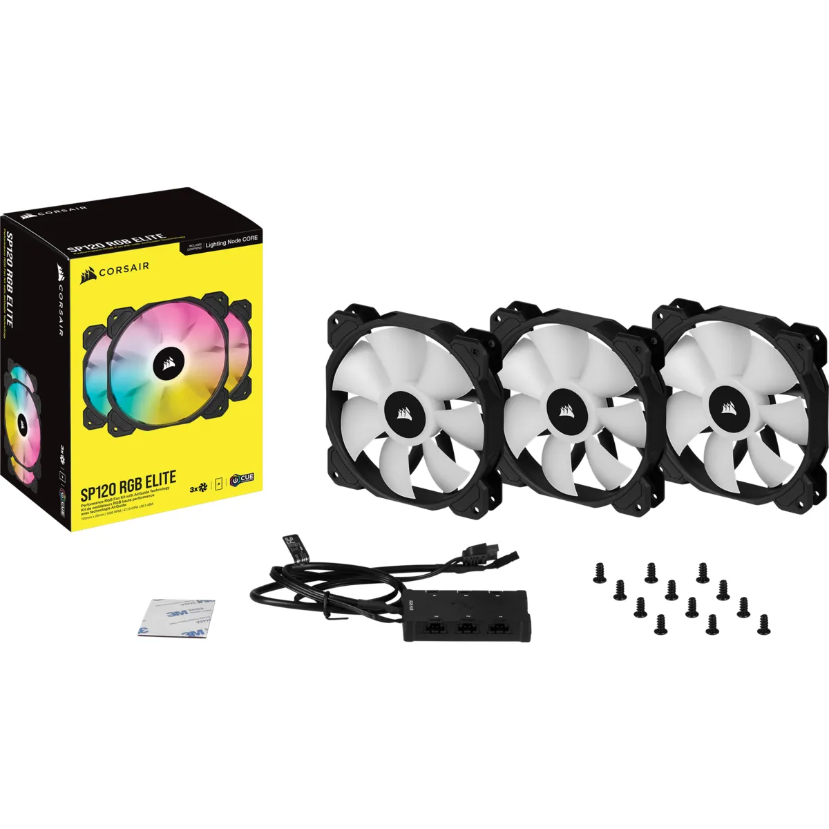 Corsair SP120 RGB ELITE 120mm RGB LED Fan With AirGuide Triple Pack