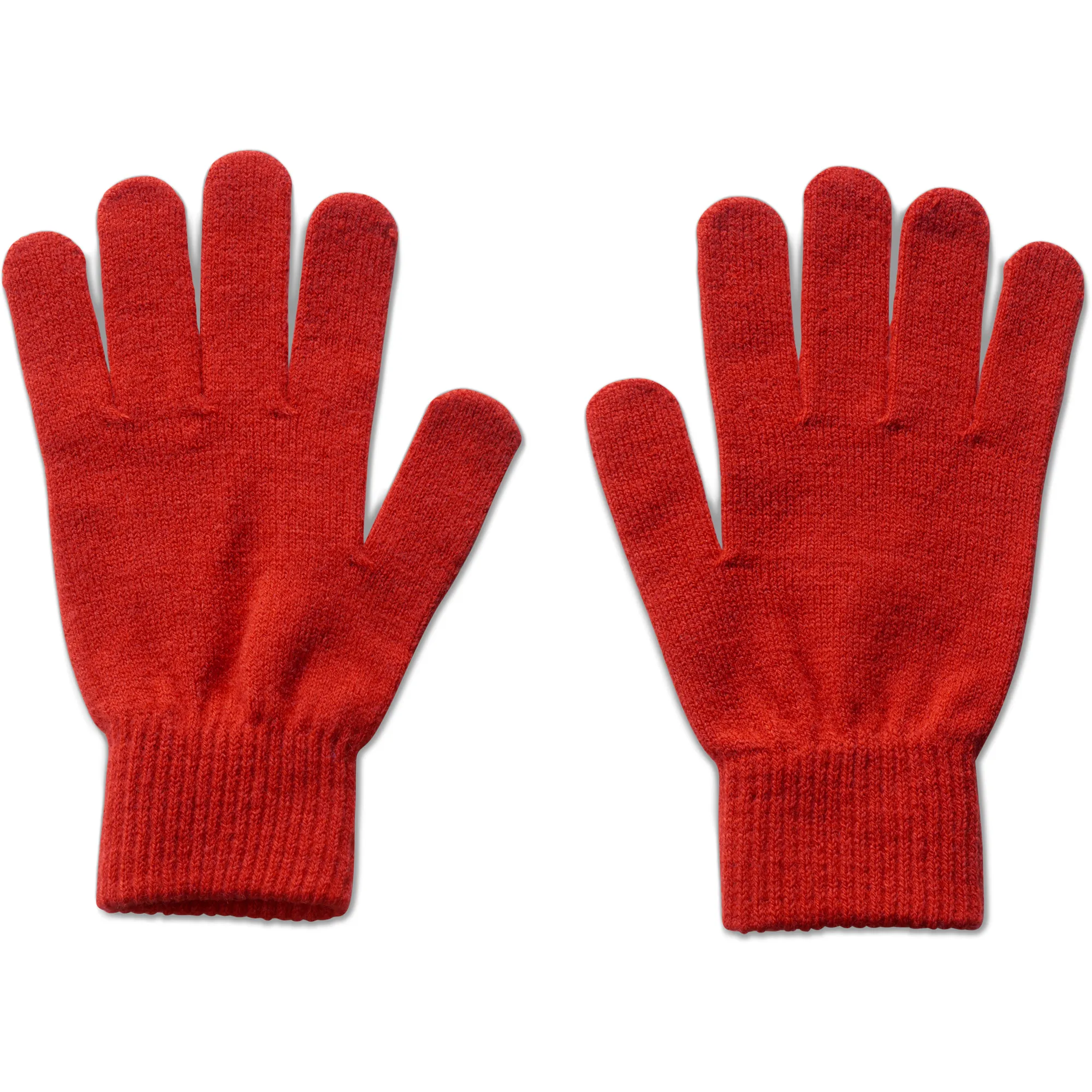 red winter gloves