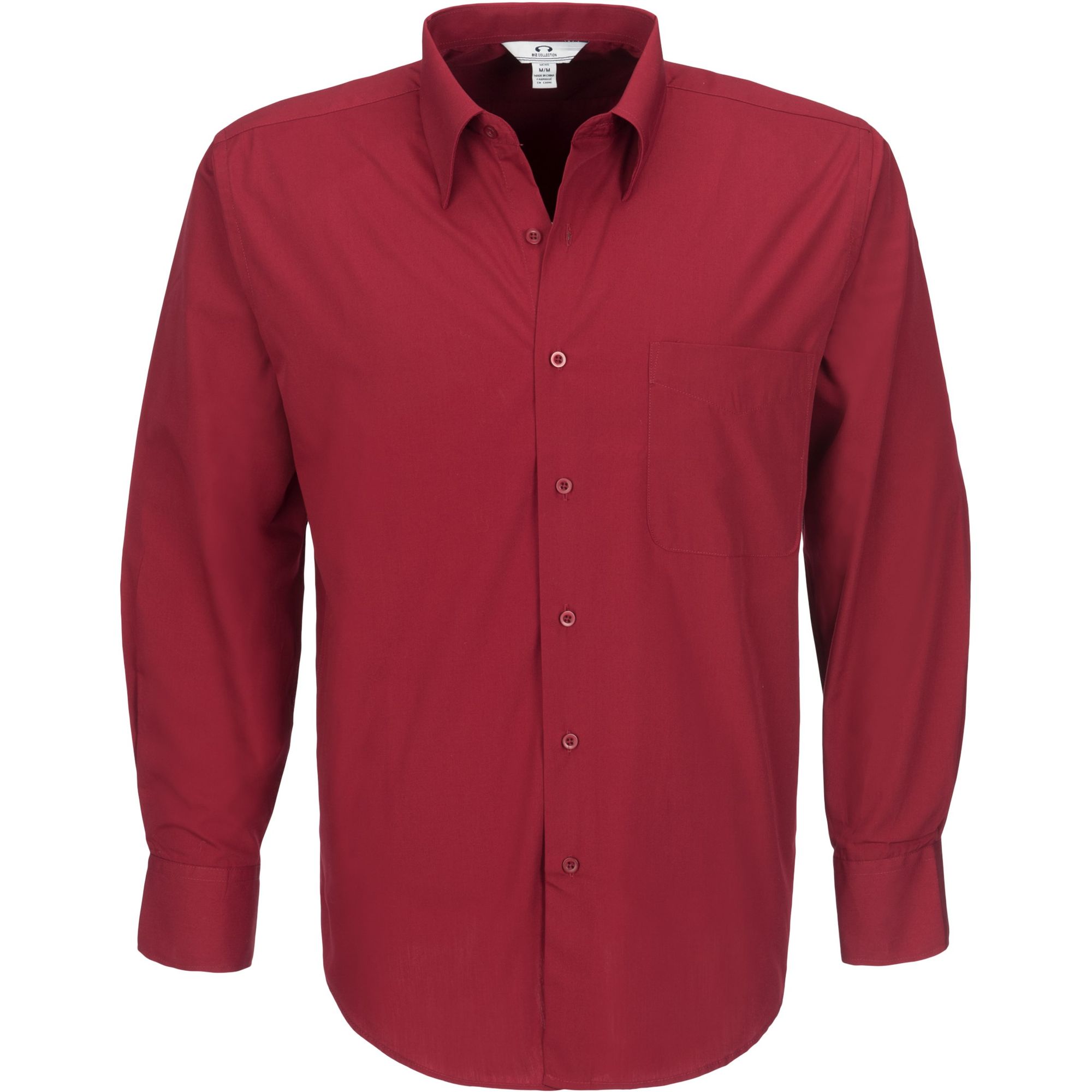 Mens Long Sleeve Metro Shirt - Red | Brand Innovation