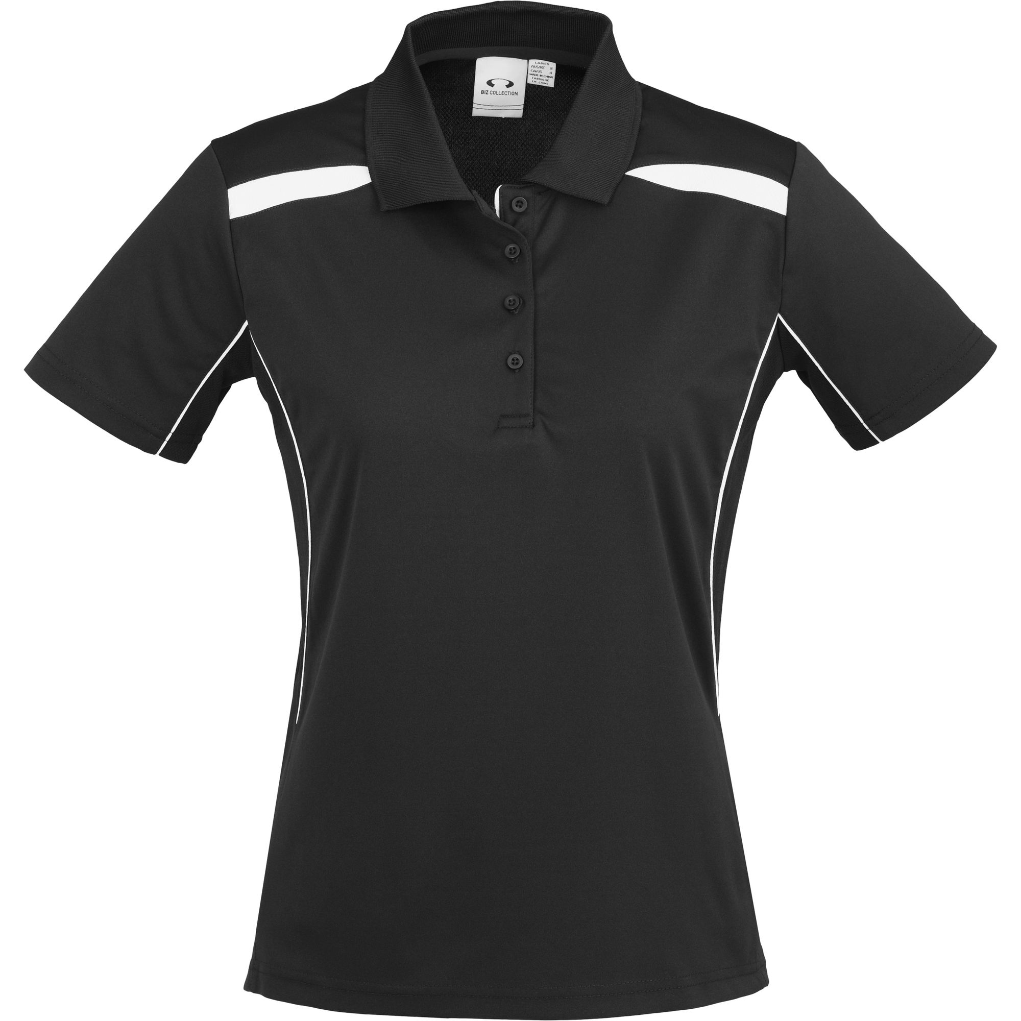 Ladies United Golf Shirt Black Brand Innovation