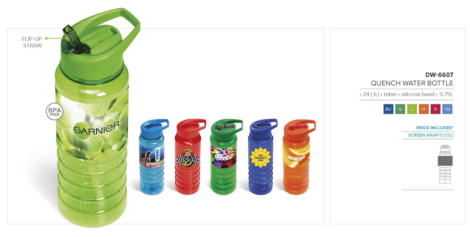 quench water bottle 750ml IGift