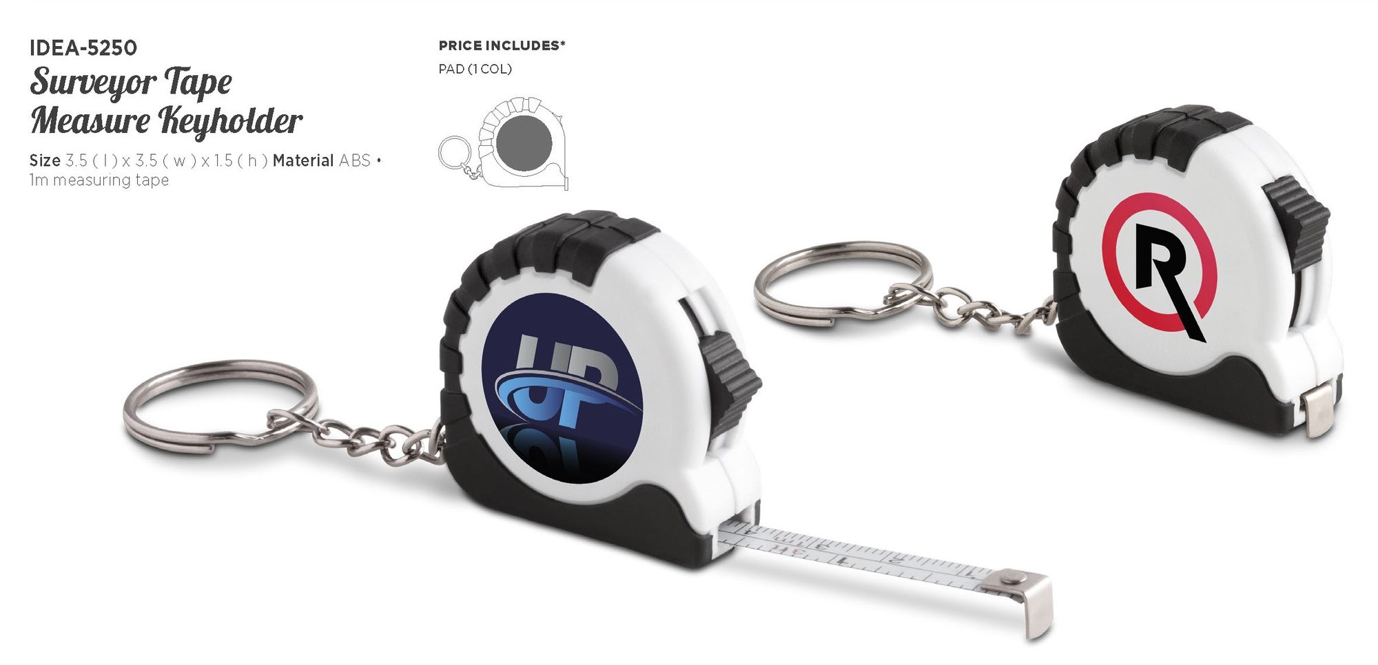 Altitude Surveyor Tape Measure Keyholder - 1 Metre | Brand Innovation