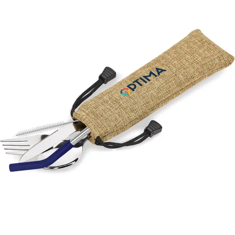 Kooshty Safari Cutlery & Straw Set - Navy
