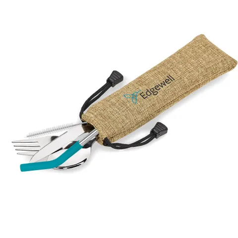 Kooshty Safari Cutlery & Straw Set - Turquoise