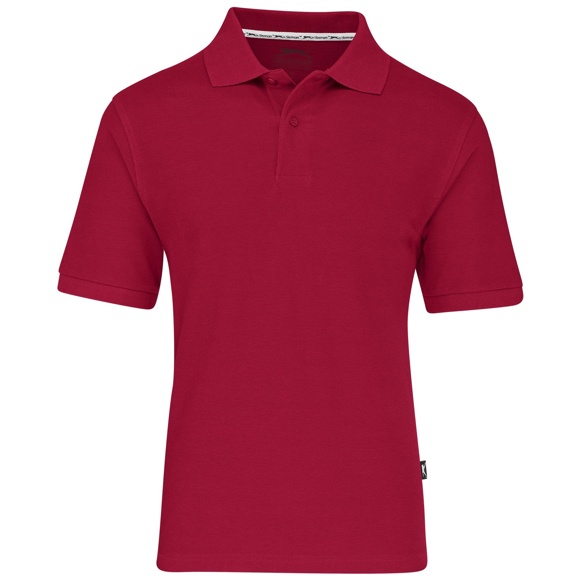 Mens Crest Golf Shirt Red Brand Innovation