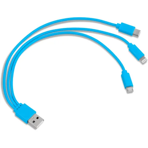 Hat-Trick Tri-Cable - Cyan
