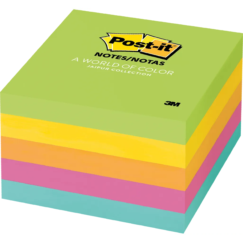 post-it notes - 76 x 76mm jaipur collection - assorted - 5 pack
