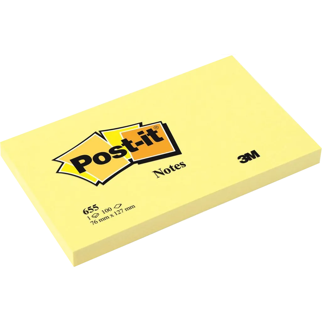 post-it notes - 75 x 130mm - yellow