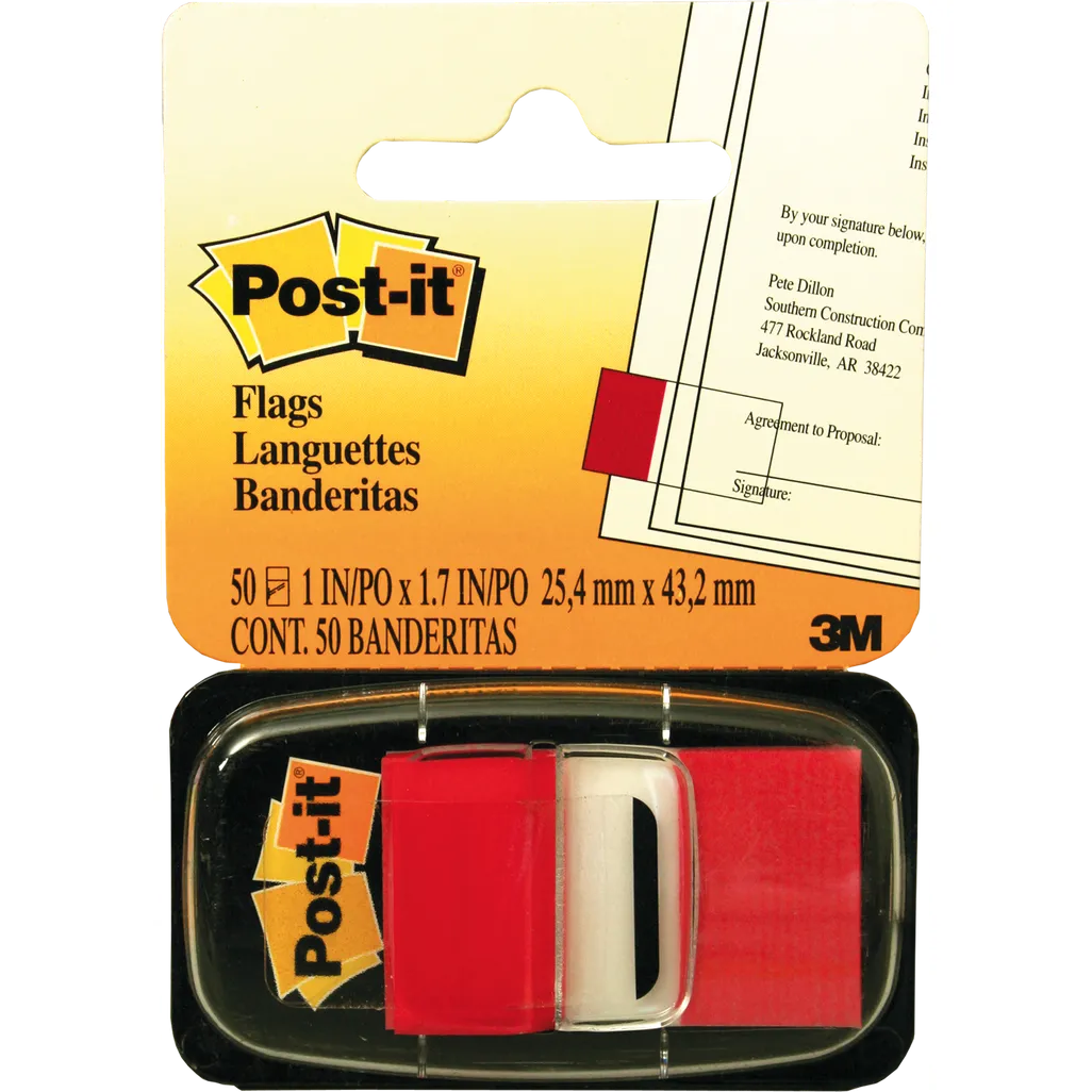 post-it flags - 25.4 x 43.6mm - red