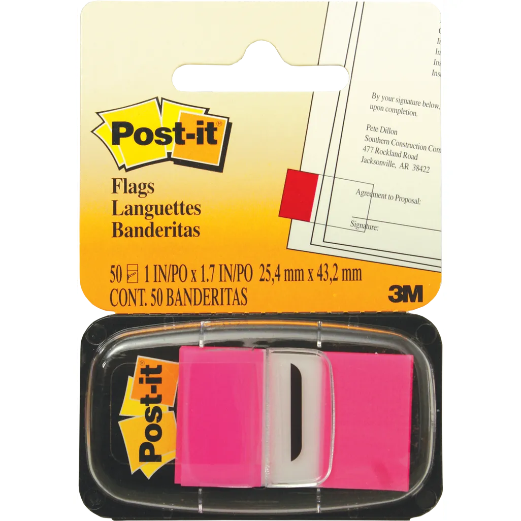 post-it flags - 25.4 x 43.6mm - pink