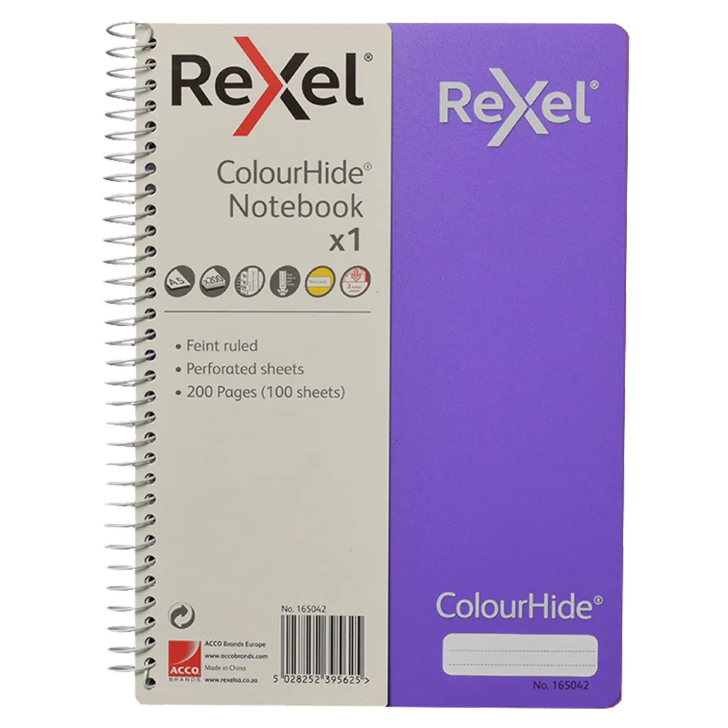 colourhide notebooks - a5 200 page - purple