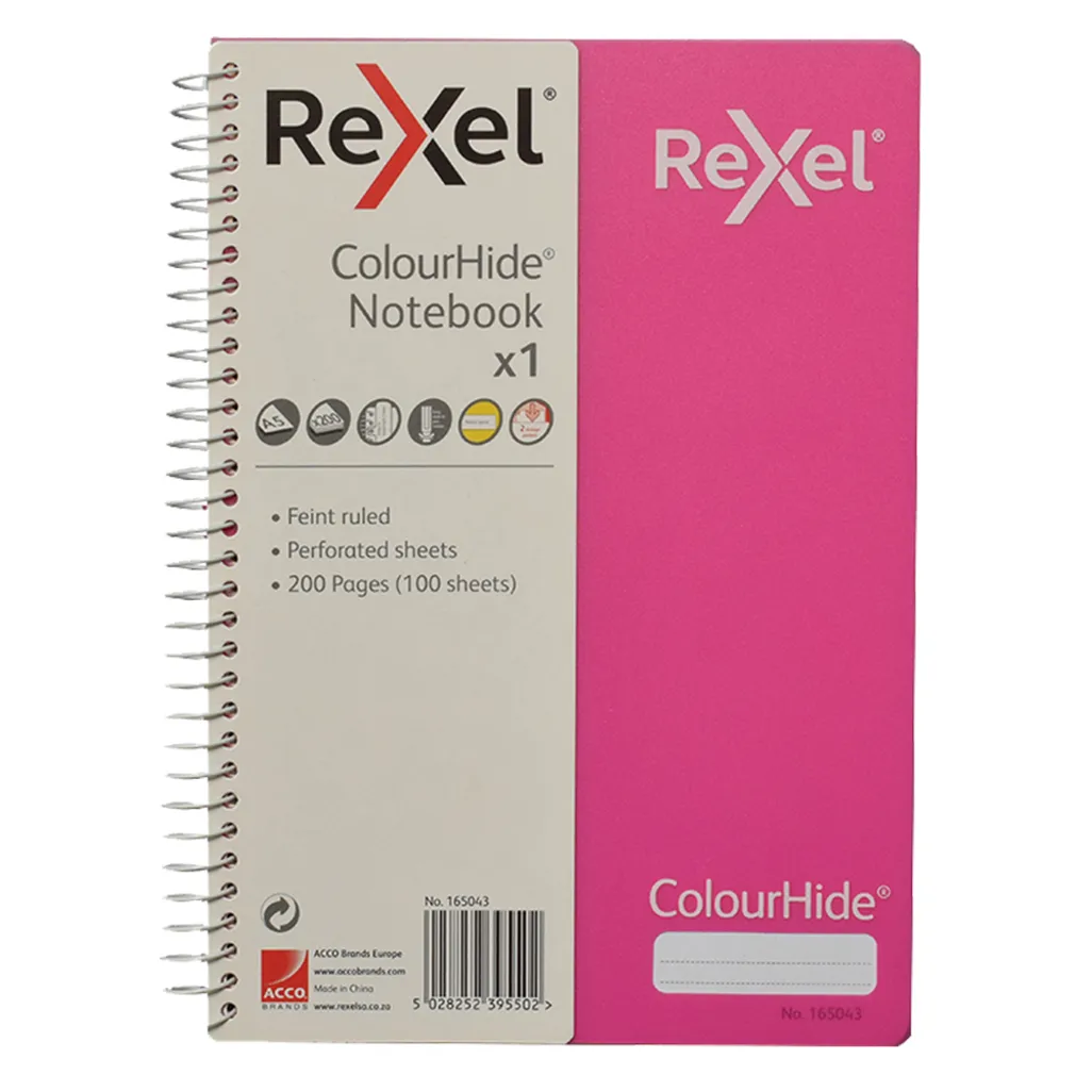 colourhide notebooks - a4 120 page - pink