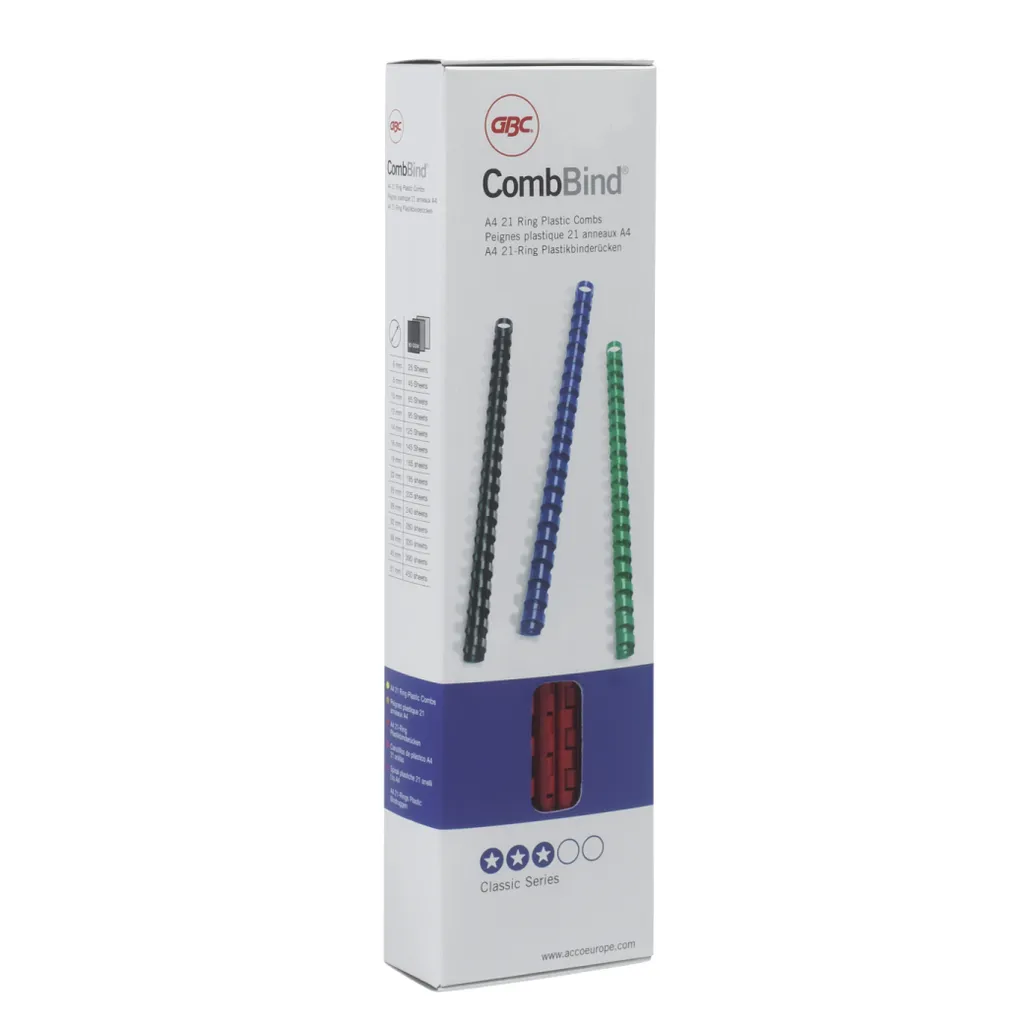 plastic binding combs - 38mm - black - 50 pack
