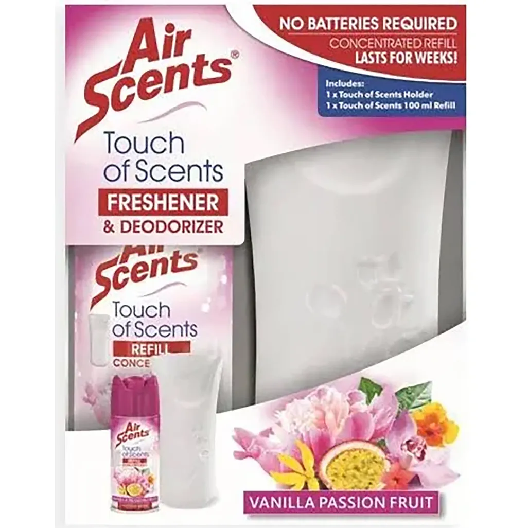 air fresheners - touch spray & 1 x vanilla passion fruit 100ml refill - 2 pack
