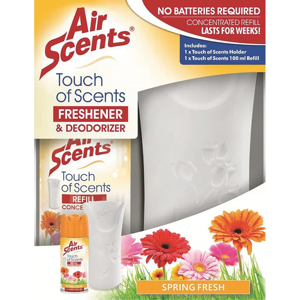 air fresheners - touch spray & 1 x spring fresh 100ml refill - 2 pack