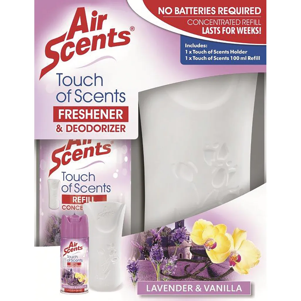air fresheners - touch spray & 1 x lavender & vanilla 100ml refill - 2 pack