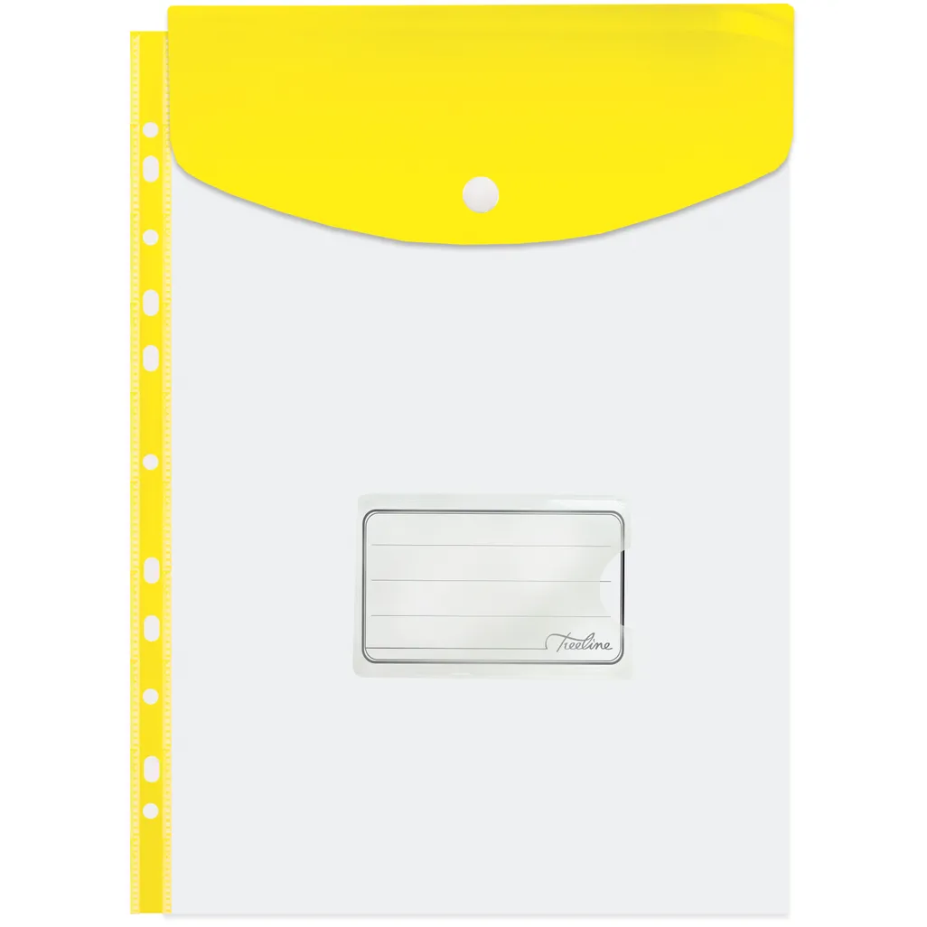 a4 top load filing pockets - 180mic - yellow