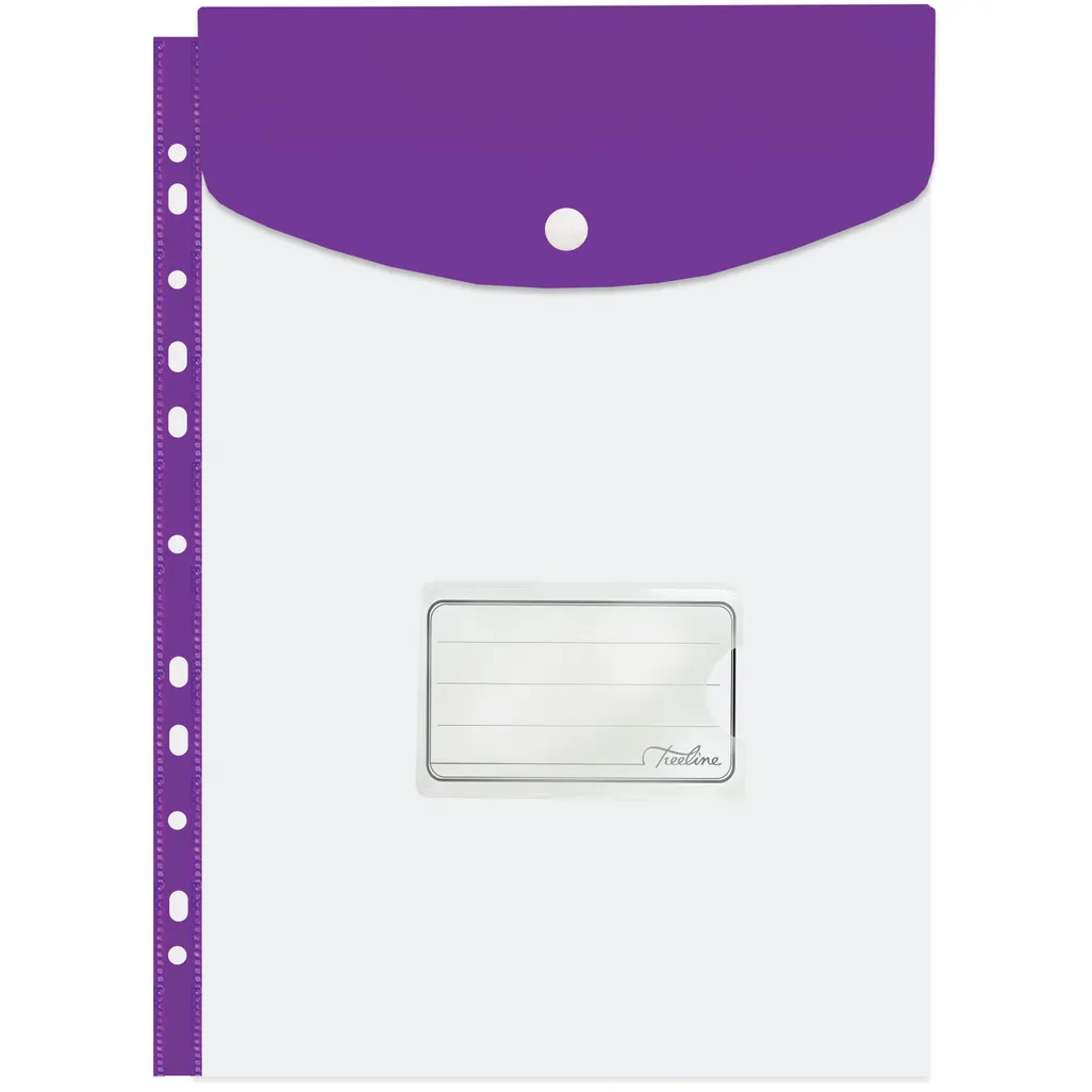 a4 top load filing pockets - 180mic - electric purple