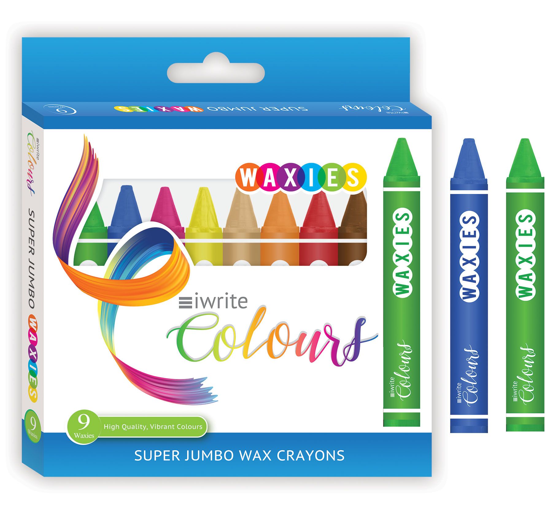 colours jumbo crayons - assorted - 9 pack | Pioneer Office National