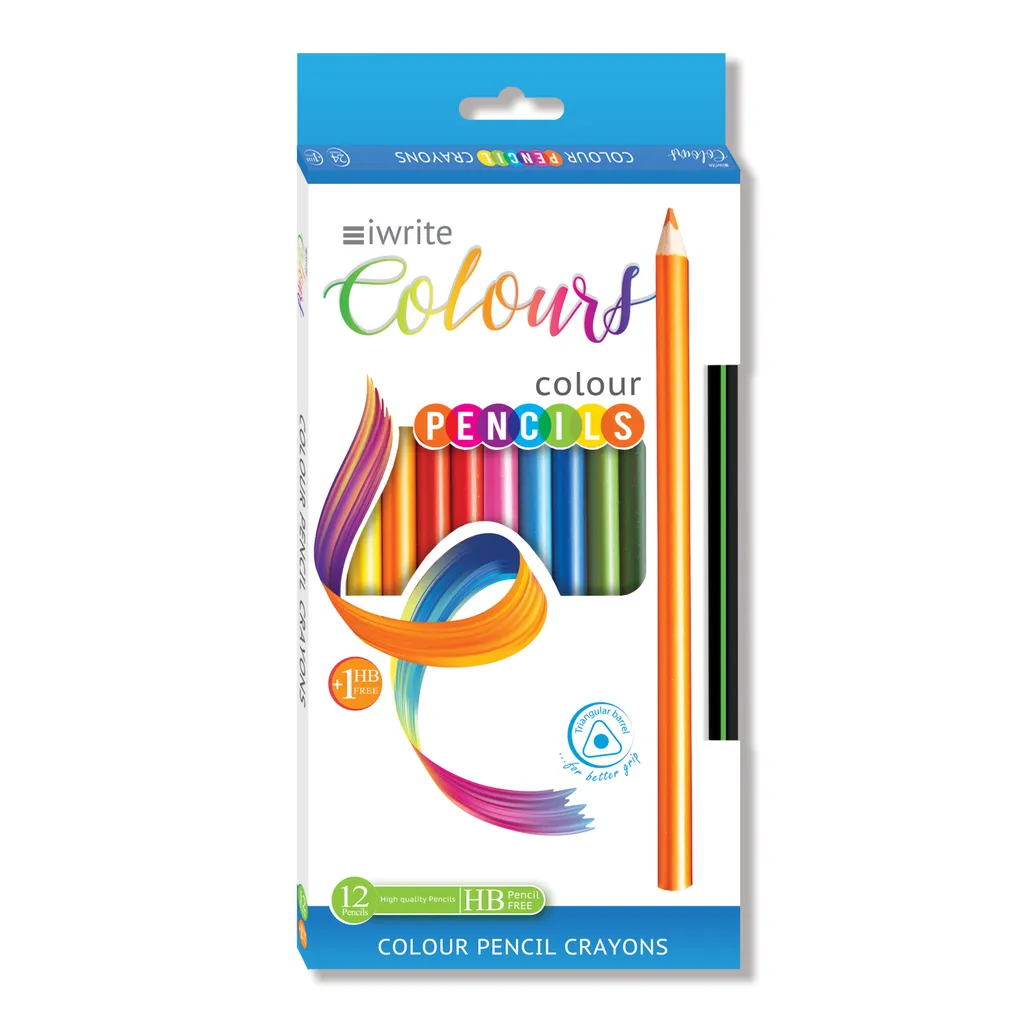 coloured pencils - assorted - 12 pack