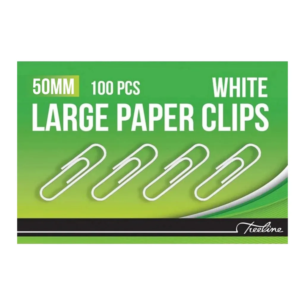 paperclips - 50mm - white - 100 pack