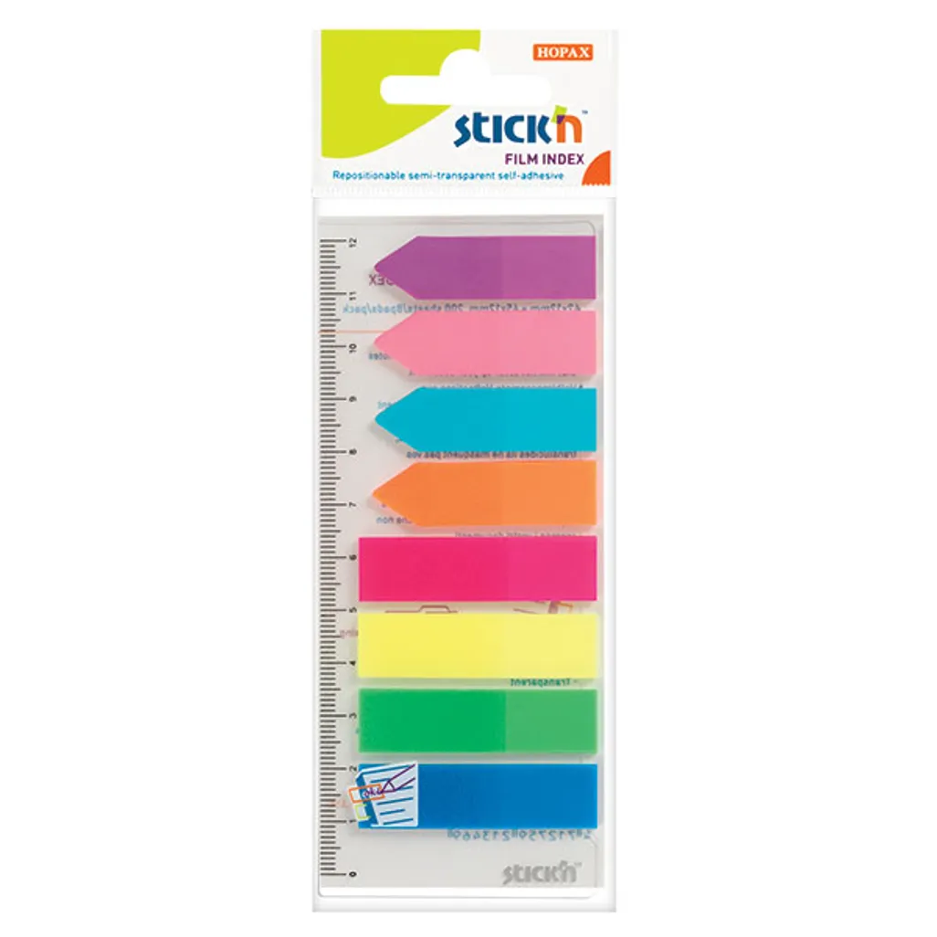 film index tabs - strips & arrows - assorted - 8 pack