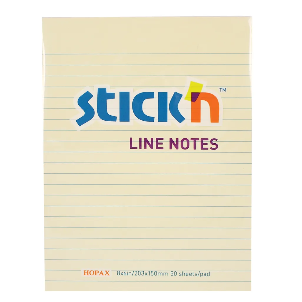 lined notes - 203mm x 150mm - yellow