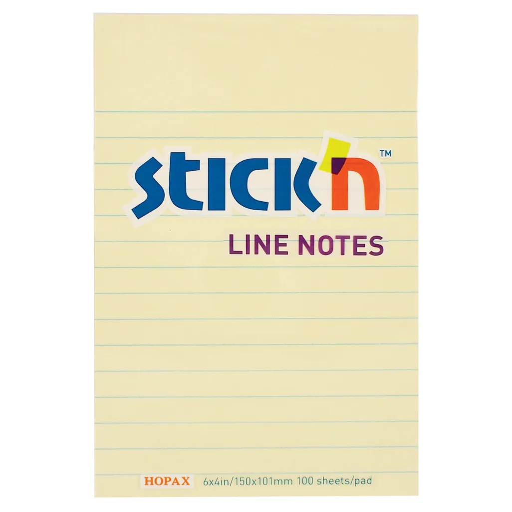 lined note pads - 150mm x 101mm - yellow