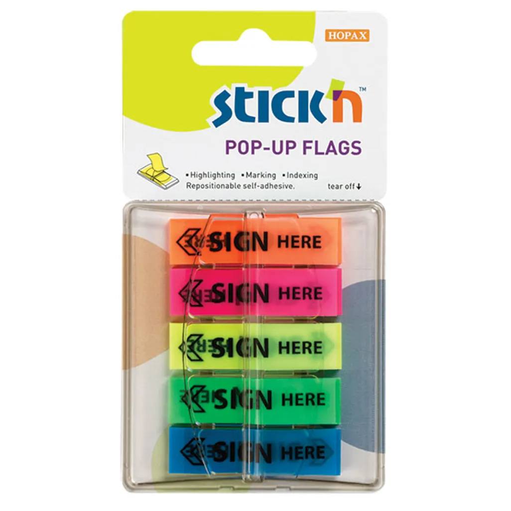 sign here flags - 45 x 12mm 30 flags - assorted - 5 pack