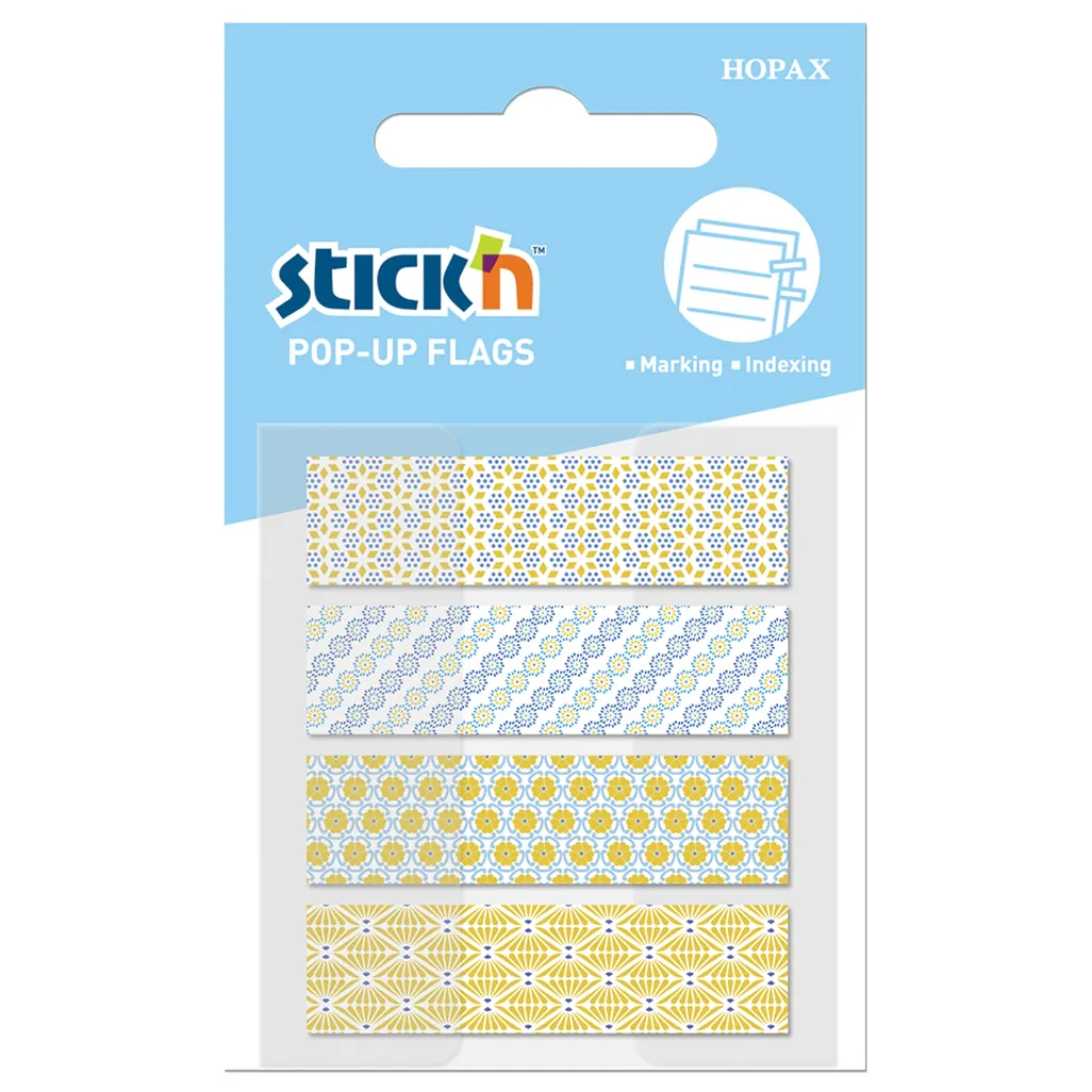 pop up flag with patterns - 45x12m 20 flags - yellow