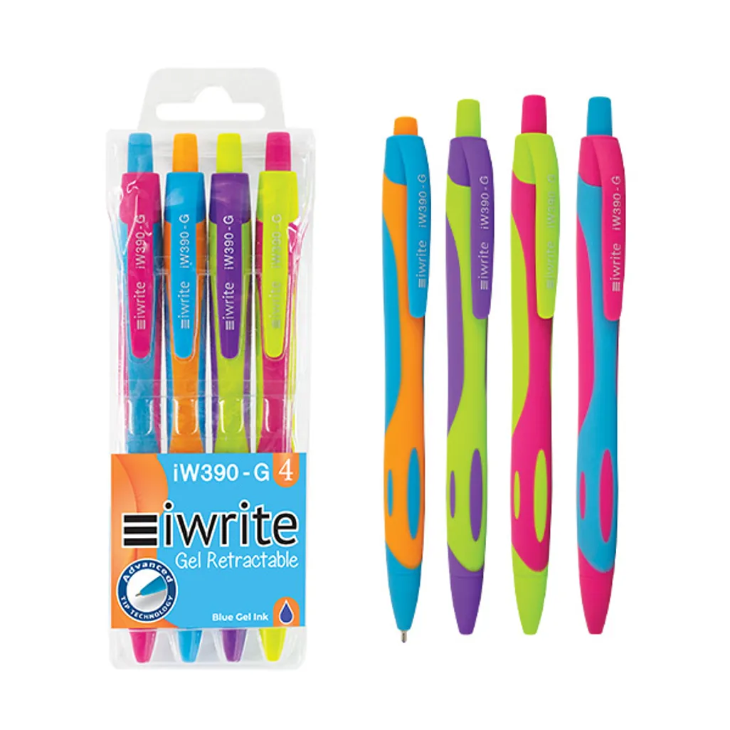 gel pens - assorted - 4 pack
