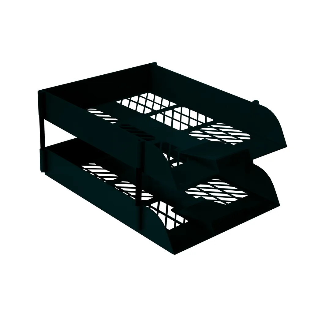 letter tray set - letter tray - black - 2 pack