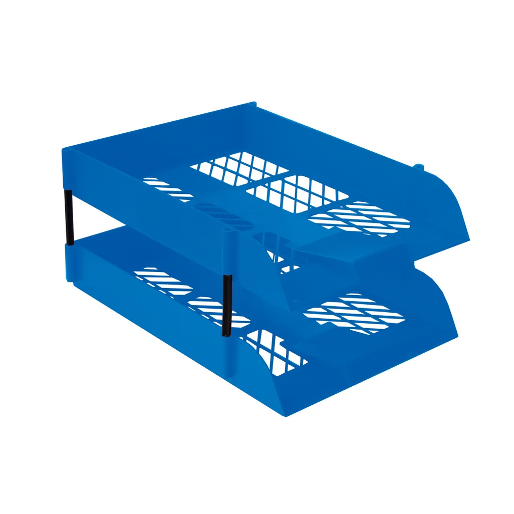 letter tray set - letter tray - blue - 2 pack