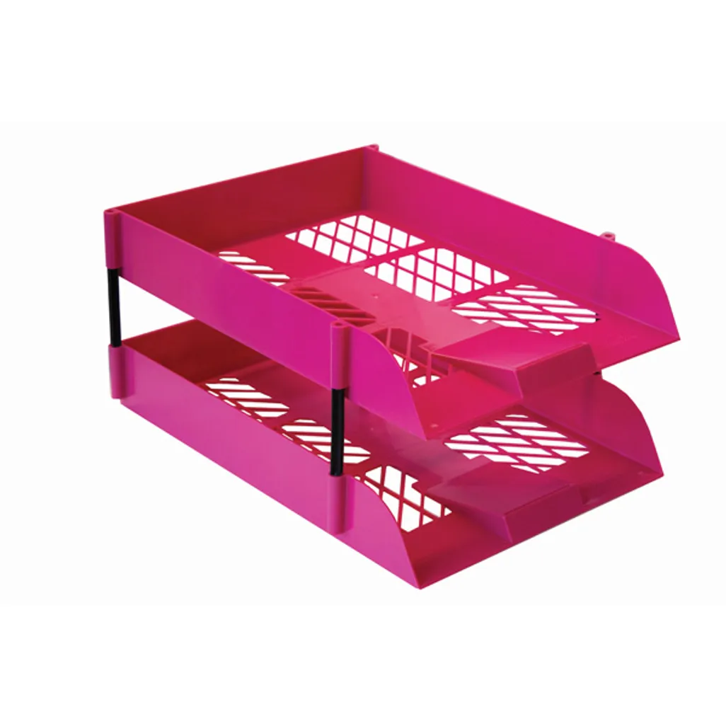 letter tray set - letter tray - hot pink - 2 pack