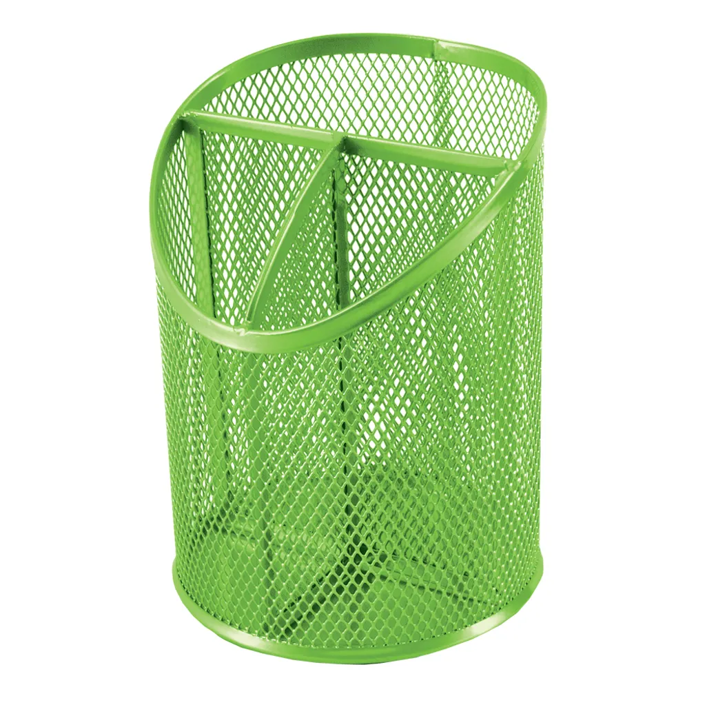 mesh round pen holder - 145mm x 105mm - green