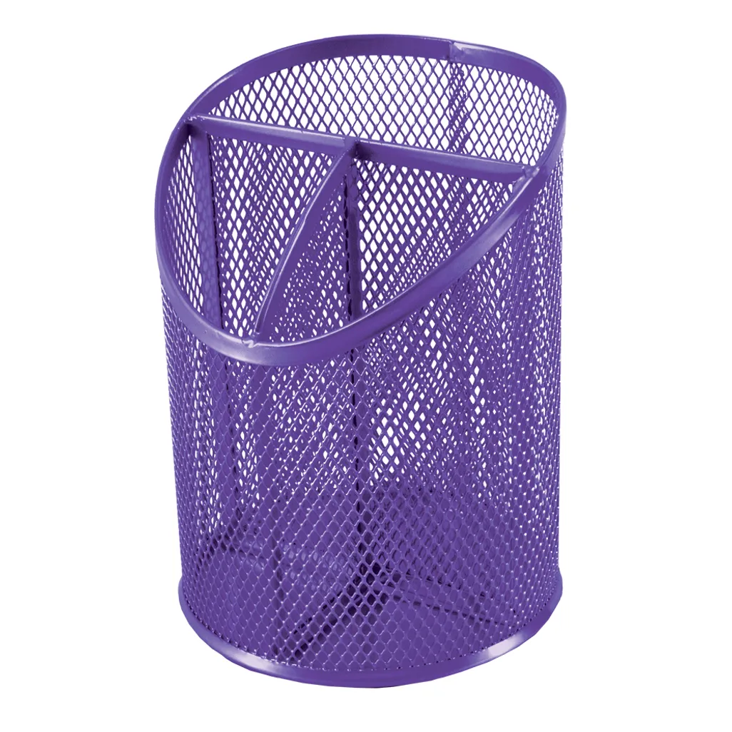 mesh round pen holder - 145mm x 105mm - purple