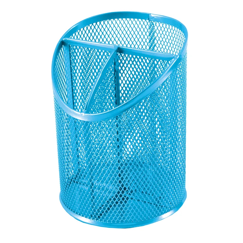 mesh round pen holder - 145mm x 105mm - sky blue