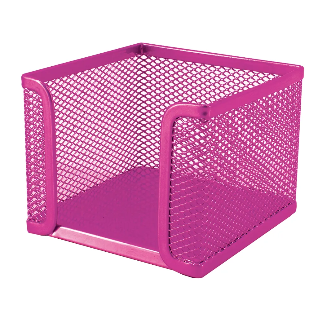 mesh cube holder - 85mmx 100mm x 100mm. - pink