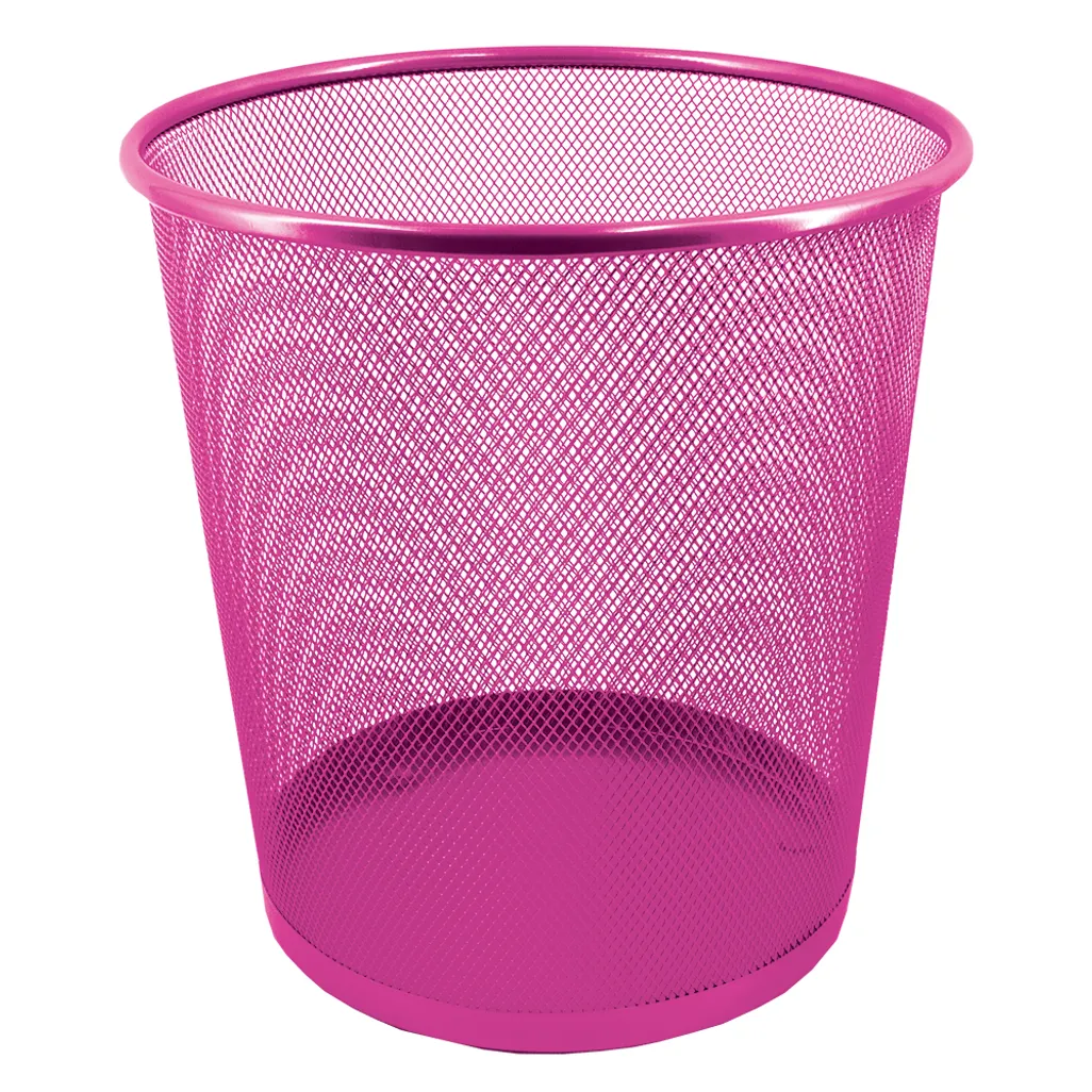 mesh round bin - 12l - pink