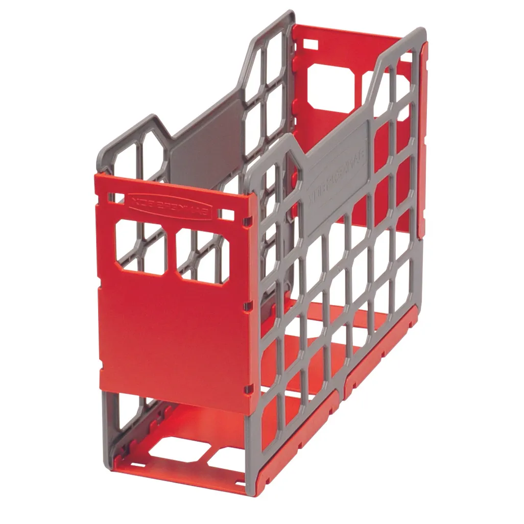 slatted econo container - 22.00 x 32.40 x 10.40cm - red - 4 pack