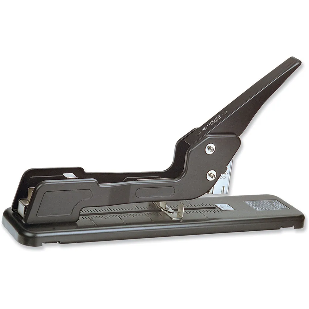 hd23l17 long throat heavy duty stapler - 140 sheets - black