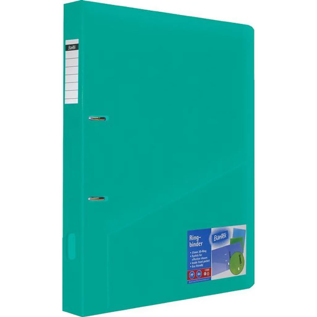 a4 polypropylene casemade ringbinders - 25mm - turquoise