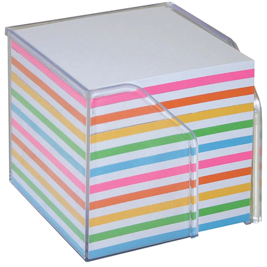 full memo cube & refills - cube with rainbow sheets - assorted