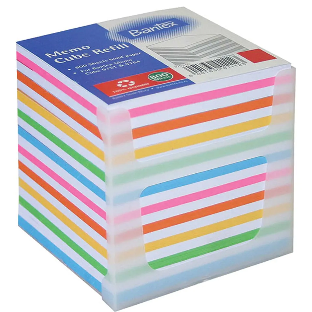 full memo cube & refills - rainbow refill - rainbow