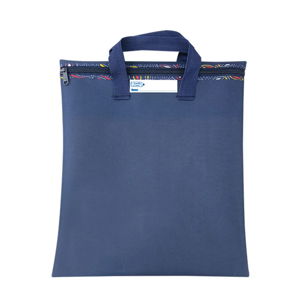 library book bag - portrait with zip - navy